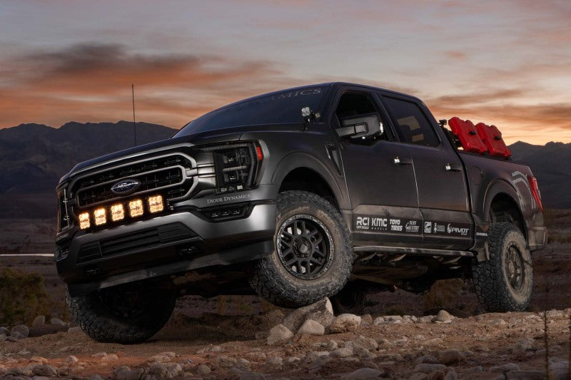 Diode Dynamics 21-22 Ford F-150 SS5 Grille CrossLink Lightbar Kit- Yellow Pro Combo