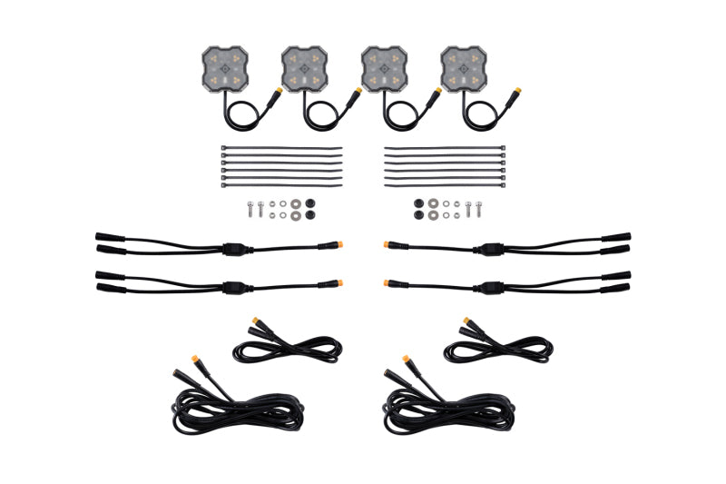 Diode Dynamics Rock Light - Amber/White- M8 Add-On 4-Pack