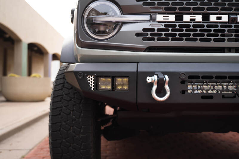 DV8 Offroad 2021+ Ford Bronco Bumper- Accommodates 20in Dual Row Light Bar & (4) 3in Pod Light Mount
