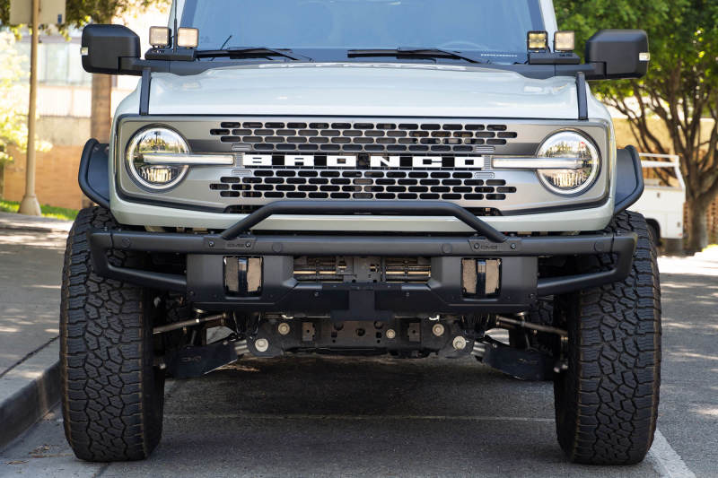 DV8 Offroad 21-22 Ford Bronco Factory Front Bumper License Relocation Bracket - Front