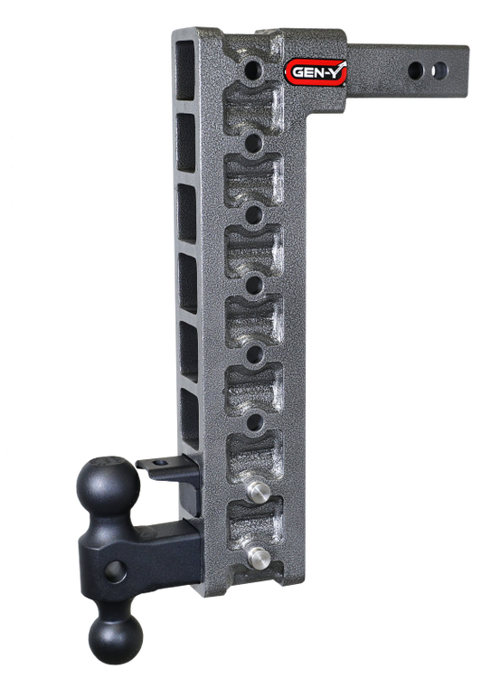 Gen-Y Mega Duty 2in Shank 17.5in Drop 10K Hitch w/Dual-Ball/Pintle Lock/Stabilizer Kit