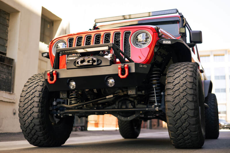 DV8 Offroad 07-23 Jeep Wrangler/Gladiator JT/JK/JL FS-25 Stubby Front Bumper w/Plated Bull Bar