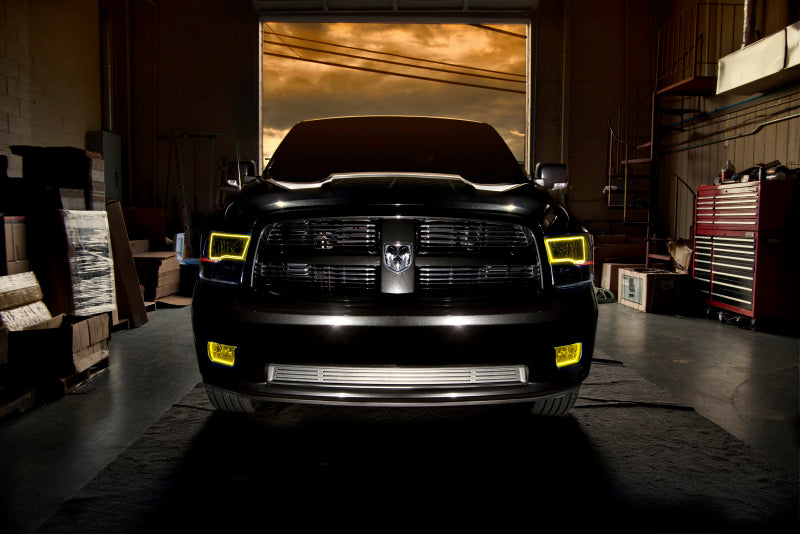 Oracle 09-17 RAM 1500 TRX Quad Pre-Assembled Headlights Blk Housing - w/ 2.0 Controller