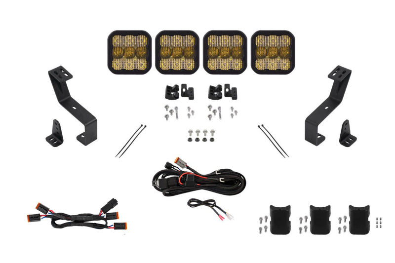 Diode Dynamics SS5 Grille CrossLink Lightbar Kit for 2019-Present Ram - Yellow Pro Combo